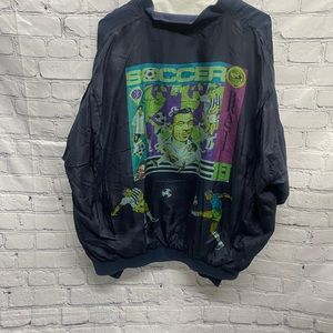 Vintage Pele Silk Jacket Men's Large 1994 World Cup Brazil Soccer Authentic Rare